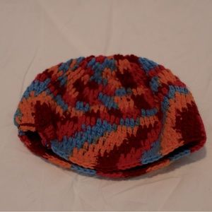 Colorful crochet beanie